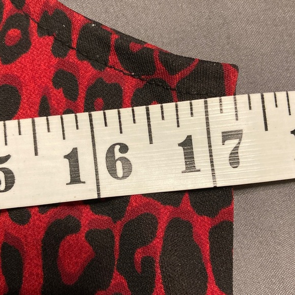 Michael Kors Red and Black Leopard Print Halter Top Small S - Picture 7 of 11